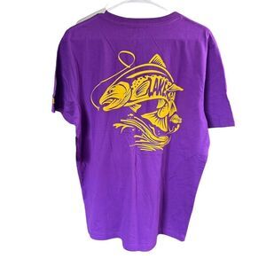 Los Angeles LA Lakers NBA New Era Crew Neck Purple SS Tee Shirt Mens L NE97099M